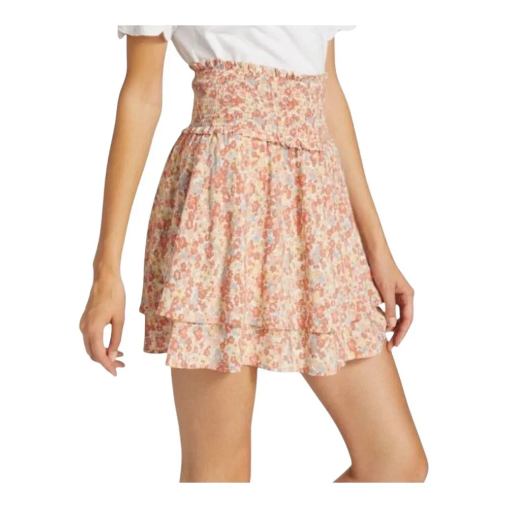 Rails Addison Tiered Mini Skirt in Multi Wildflower Cottagecore Women's M NWT - Picture 2 of 9
